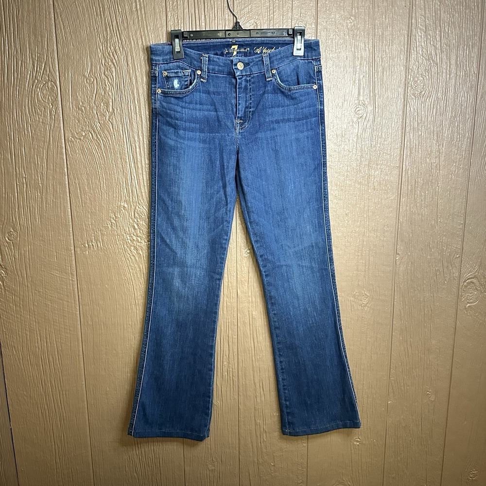 7 For All Mankind A-Pocket Flip-Flop Boot Jean Women Sz 29 Dark Wash Denim Retro
